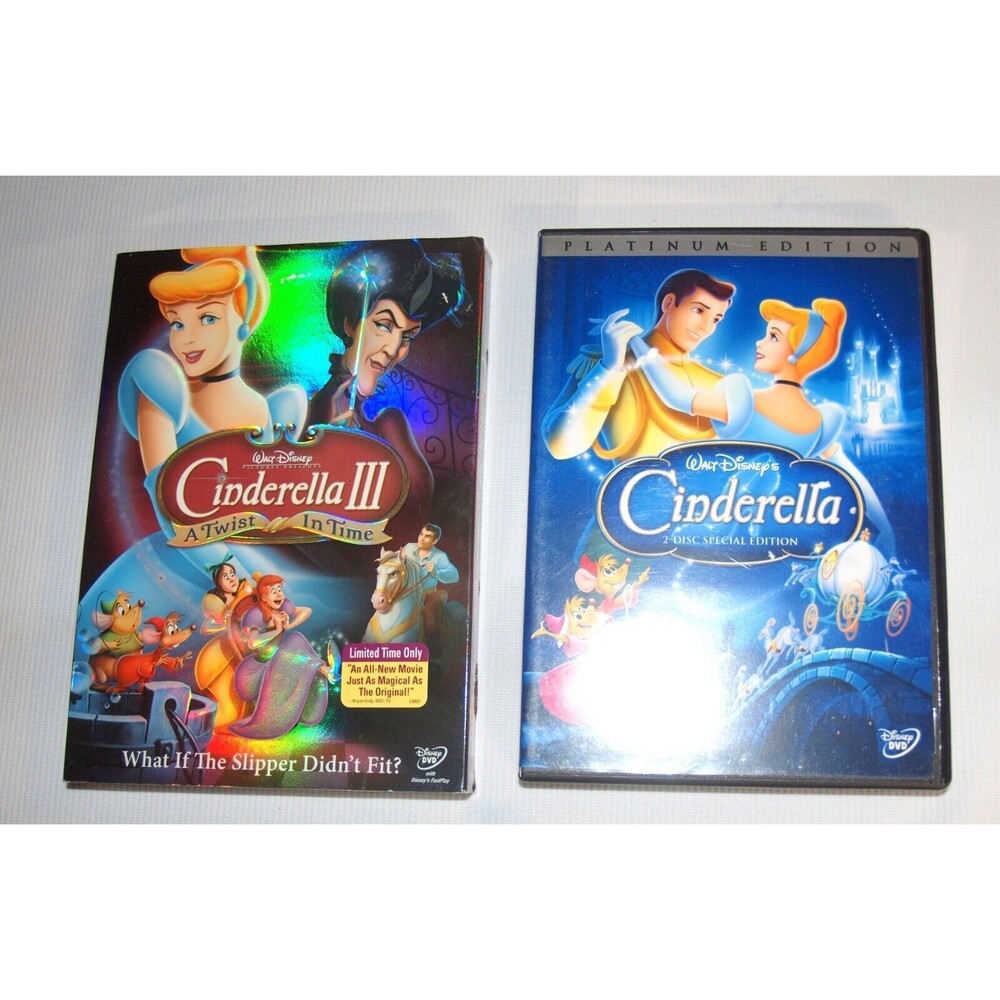 Wald Disney's Cinderella Platinum 2 Disc Edition DVD &I Bonus Cinderella 3 DVD